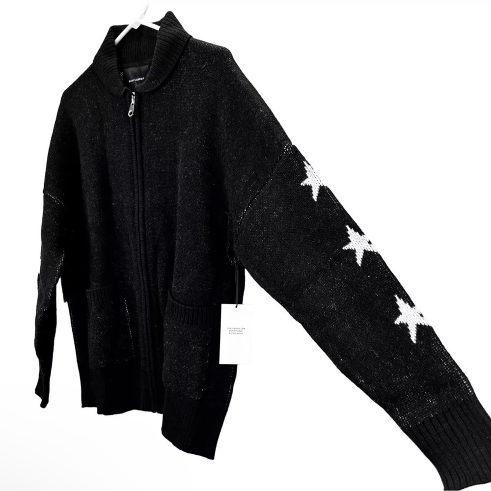Spirit Jersey Far Out Wool Blend Cardigan NWT. Oversized XS. - Picture 6 of 15